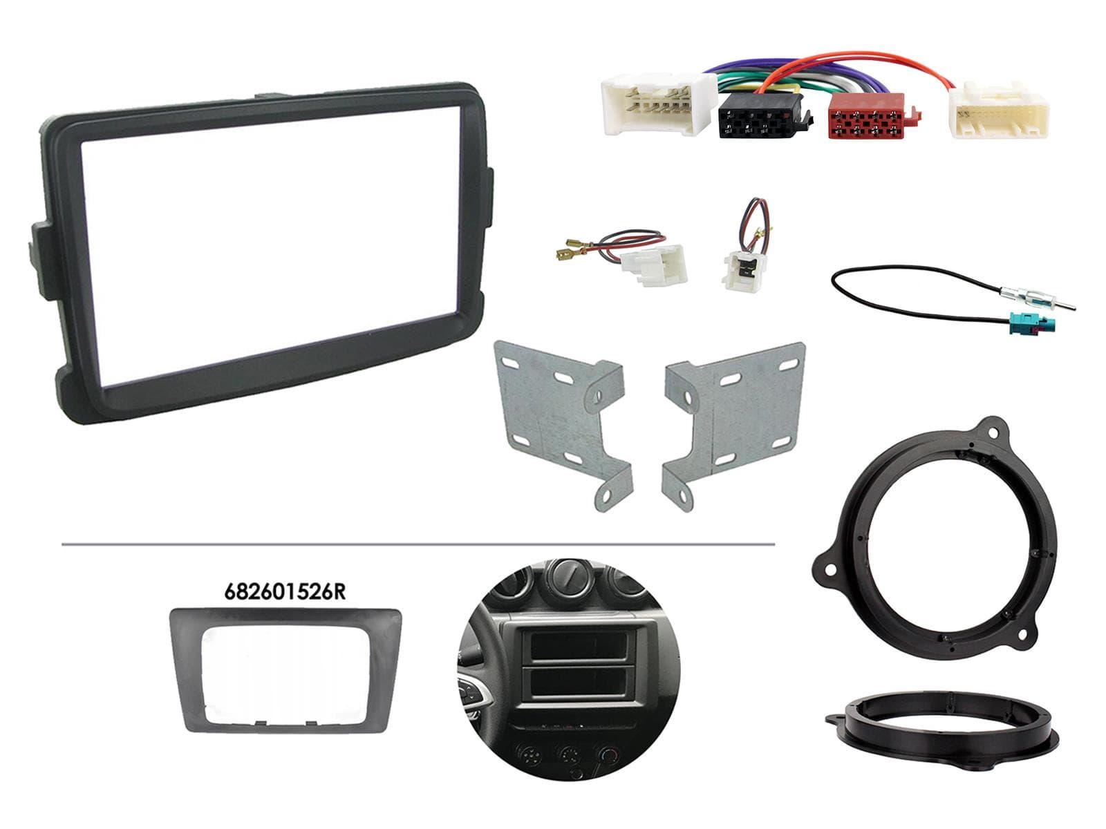 CTKDC03 Multimedia Installatie KIT Autoradio Dacia Duster, Sandero