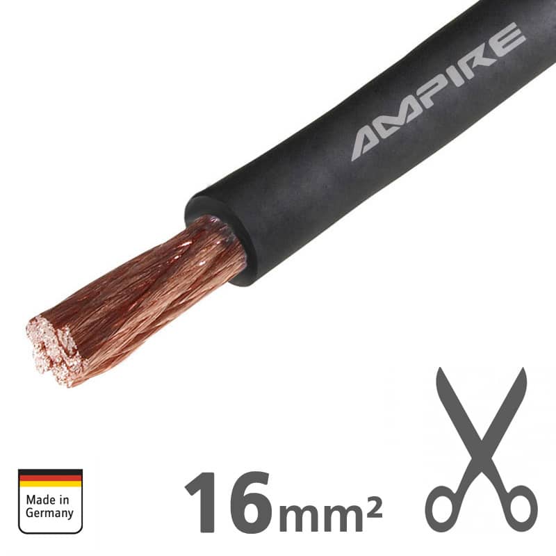Stroomkabel Zwart 16mm²; Per meter