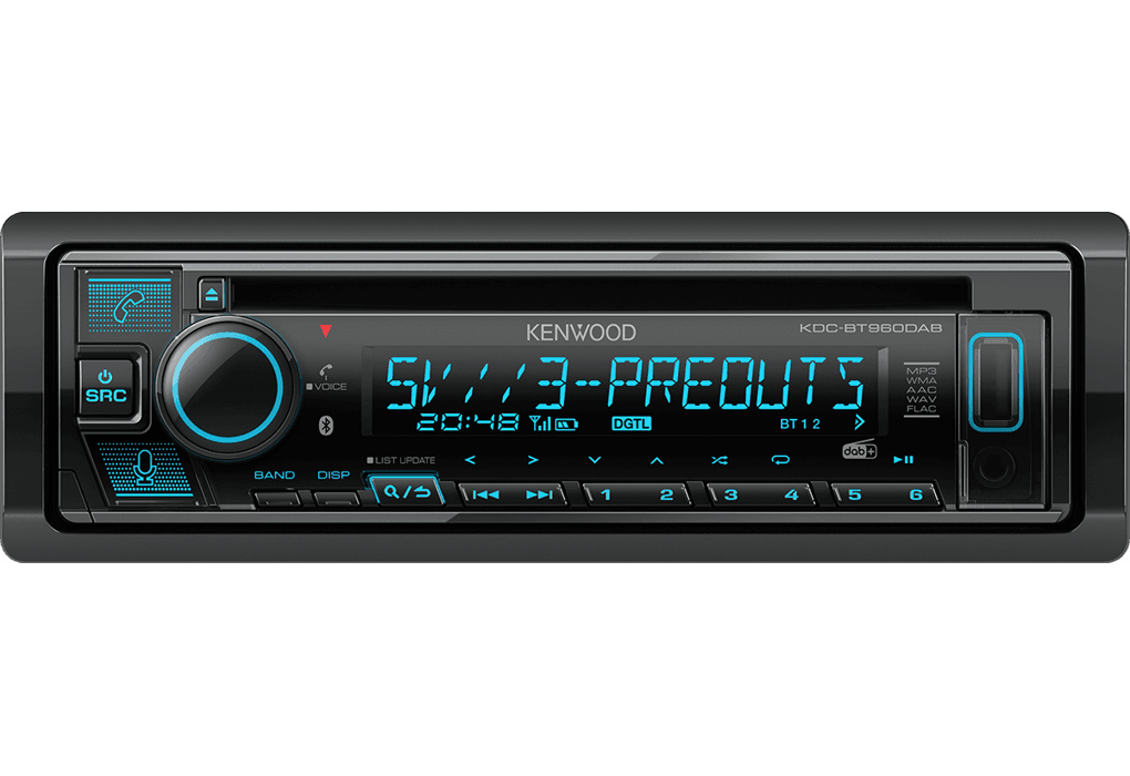 KDC-BT960DAB | Multicolor Display | Korte Behuizing | Bluetooth, CD-speler en DAB+ Radio