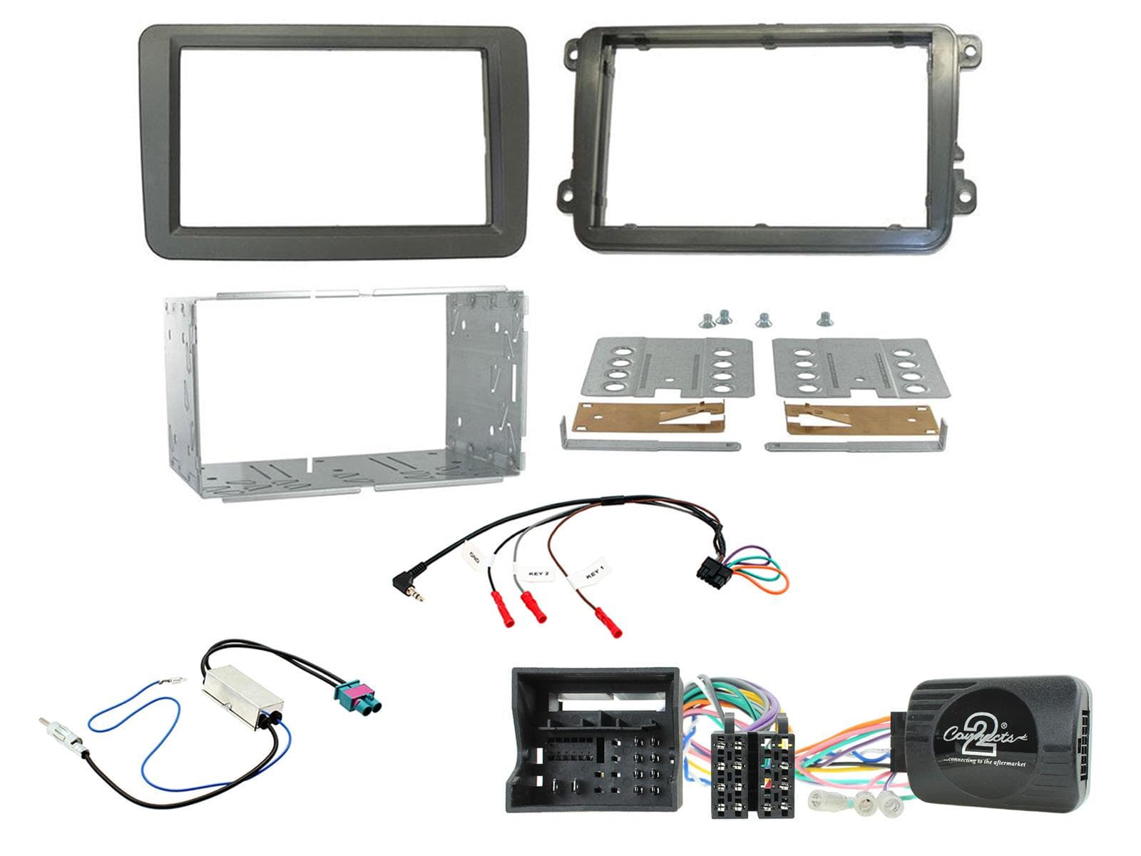 CTKVW16 Multimedia Installatie KIT Autoradio VW Jetta, Caddy, Transporter, Beetle, Tiguan, Sharan