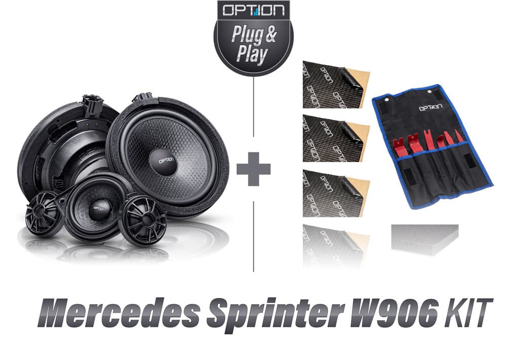 Mercedes Sprinter speakerset met gereedschap en isolatie