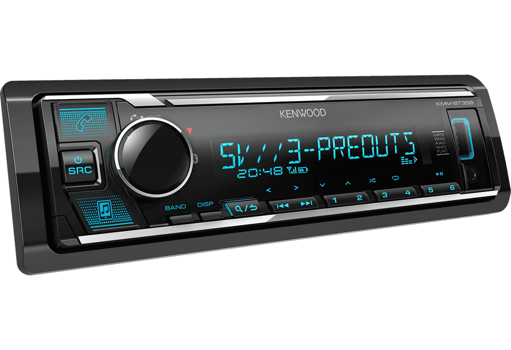 KMM-BT358 | Multicolor Display | Korte Behuizing | Bluetooth | 3-lijn RCA @ 5 Volt