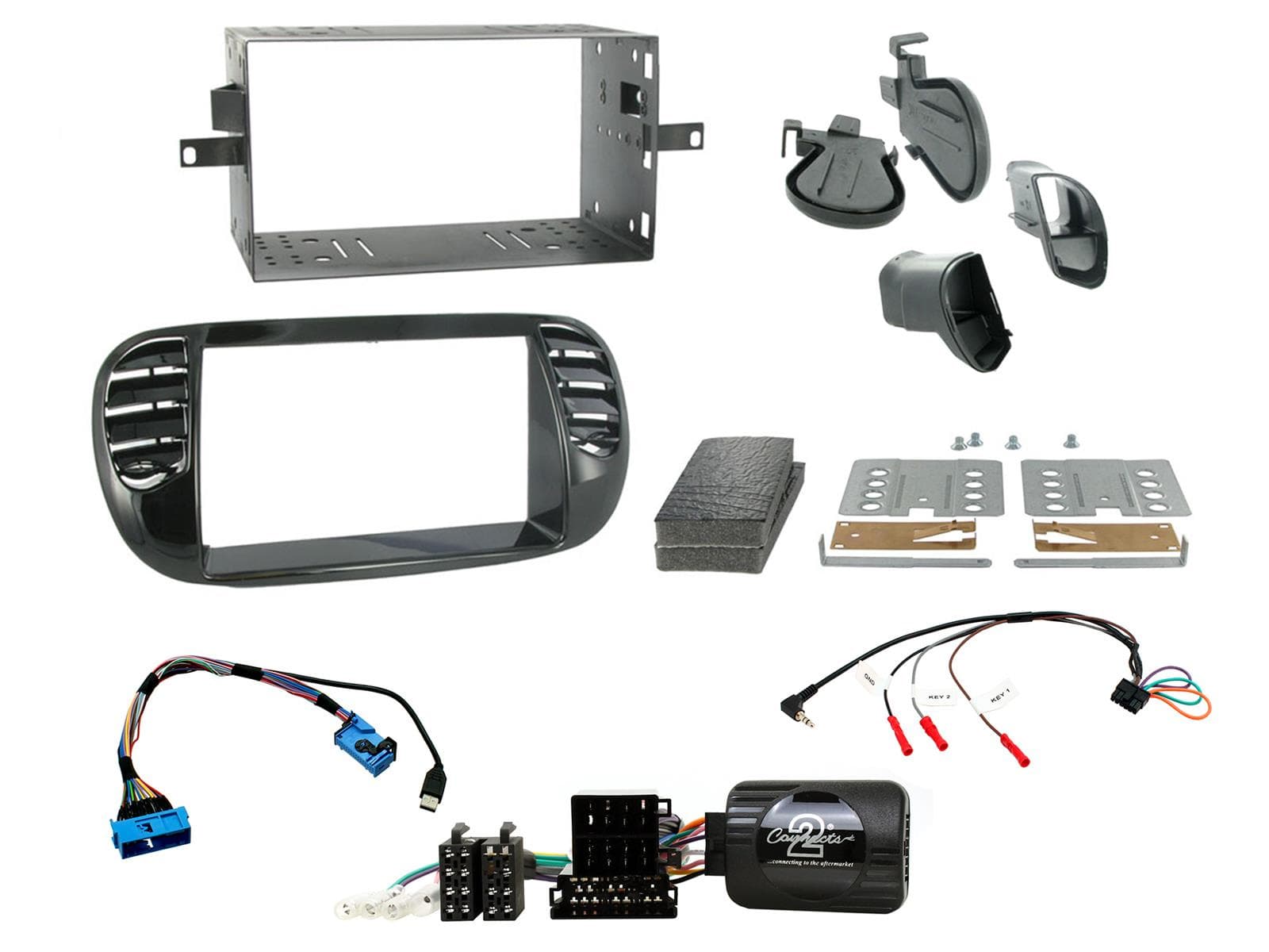 CTKFT02 Multimedia Installatie KIT Autoradio Fiat 500