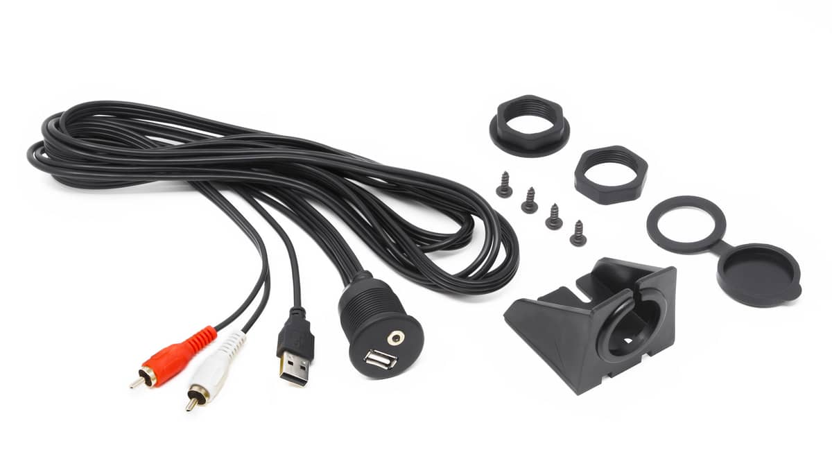 HZHMAUSBAUXIN – Universele USB en AUX inbouw-aansluiting