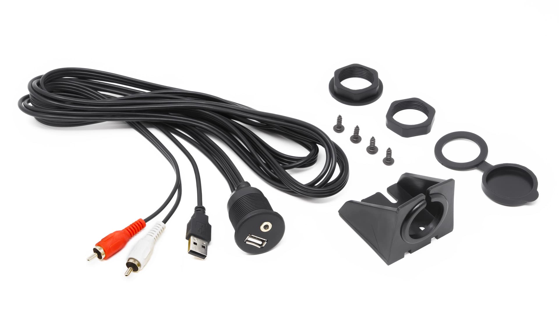 HZHMAUSBAUXIN – Universele USB en AUX inbouw-aansluiting
